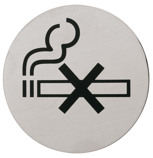 Simbolo per porta. Diametro 7.5 cm; NO SMOKING